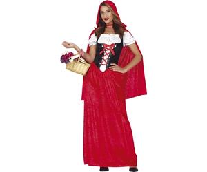 FIESTAS GUIRCA | Costume Cappuccetto Rosso Adulta - Cappa, Cappuccio e Vestito - Costumi da Fiabe e Favole per Halloween, Carnevale e Giornata Mondiale del Libro - Ideale per Donne