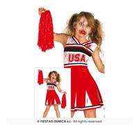 Fiestas Guirca Costume Carnevale Bambina Zombie Cheerleader Scuola 3-12 Anni