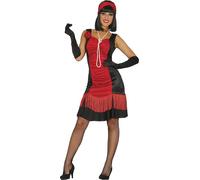 FIESTAS GUIRCA | Costume Charleston Anni '20 per Donna (38-40/M) - Vestito e Fascia per Capelli - Costumi d'Epoca, Flapper e Cabaret per Halloween, Carnevale e Feste in Maschera - Nero e Rosso