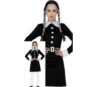 FIESTAS GUIRCA Costume da Bambina di Famiglia Gotica - Vestito Nero - Costume Teenager Halloween 14-16 Anni