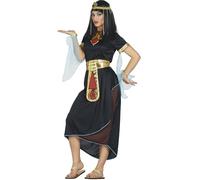 FIESTAS GUIRCA | Costume Cleopatra Nera Adulta (44-46/XL) - Vestito, Cintura e Collo - Costumi da Egiziani e Regine per Halloween, Carnevale e Feste in Maschera - Ideale per Donne - Nero