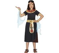 FIESTAS GUIRCA Costume Cleopatra Ragazza - Regina Egiziana Nera e Oro Costume per Bambini Ragazza