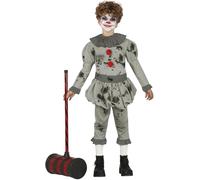 FIESTAS GUIRCA Costume da clown sociopatico per bambino - Argento - 10-12 anni (142-148 cm)