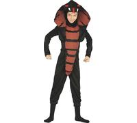 FIESTAS GUIRCA | Costume Cobra Ninja Bambini (7-9 anni) - Cappuccio, Maschera e Tuta - Costumi da Ninja e Animali per Halloween, Carnevale e Feste in Maschera - Ideale per Bambini - Nero e Rosso