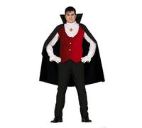 FIESTAS GUIRCA | Costume Conte Vampiro Adulto (52-54/L) - Camicia, Mantello, Gilet, Pantaloni e Panciotto - Costumi da Vampiro per Halloween, Carnevale e Feste Horror - Ideale per Adulti