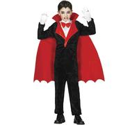FIESTAS GUIRCA | Costume Conte Vampiro Bambini (3-4 anni) - Camicia, Mantello e Tuta - Costume da Vampiro per Halloween, Carnevale e Feste - Ideale per Bambini - Nero e Rosso