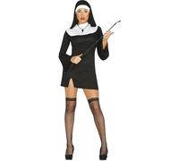 CARNEVALE HALLOWEEN VESTITO SUORA NUN RELIGIOSA MONACA SEXY ADULTO