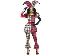 FIESTAS GUIRCA Costume da Arlecchino Diamante - Pagliaccio Arlecchino Costume Halloween Donna Taglia 40-42 S