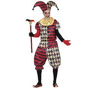 FIESTAS GUIRCA Costume da Arlecchino Diamante - Pagliaccio Buffone Circo del Terrore Costume Halloween Uomo Taglia 52-54 L