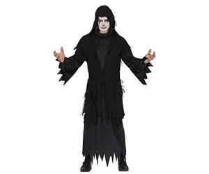 FIESTAS GUIRCA Costume da Assassino Coltello - la Morte Tunica Nera con Cappuccio Costume Halloween Uomo Taglia 52-54 L