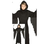 FIESTAS GUIRCA Costume da assassino con coltello da cacciatore di anime per bambini, costume da mietitore della morte nera, costume di Halloween per bambine e ragazzi dai 3 ai 4 anni