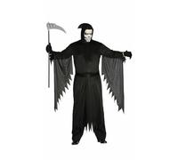 FIESTAS GUIRCA Costume da assassino con coltello Soul Haunting per uomo - Costume da morte nero triste - Costumi di Halloween da uomo, taglia adolescente 14-16 anni