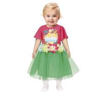 FIESTAS GUIRCA Costume da bambina Aloha - Vestito estivo hawaiano rosa e verde per ragazze con tutù - Costume da bambina per vacanze in spiaggia tropicale - Età 2-3 anni