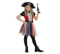 FIESTAS GUIRCA Costume da Bambina Pirata Colorata - Completo Infantile con Cappello Pirata e Vestito con Tutù per Bambine di 7-9 Anni