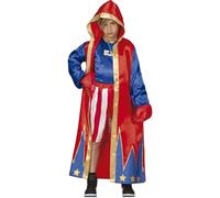 FIESTAS GUIRCA | Costume da Boxeur Bambini (5-6 anni) - Accappatoio, Maglietta e Pantaloni - Costumi Sportivi per Halloween, Carnevale e Feste in Maschera - Ideale per Bambini e Bambine - Blu e Rosso
