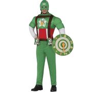 FIESTAS GUIRCA Costume da Capitan Birra per Uomo - Costume Divertente da Supereroe per Uomo con Scudo - Addio al Celibato Uomo Taglia S 46-48