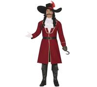 FIESTAS GUIRCA Costume da Capitano Pirata Uomo - Costume Pirata Rosso Uomo Taglia M 48-50