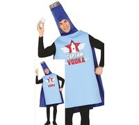 FIESTAS GUIRCA Costume da Capitano Vodka - Bottiglia di Vodka Divertente Costume da Uomo - Addio al Celibato, Costume da Uomo Taglia L