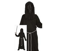 FIESTAS GUIRCA Costume da cavaliere dell'Apocalisse Grim Reaper per bambino - Costume della morte nera - Costume di Halloween per bambini dai 3 ai 4 anni