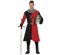 FIESTAS GUIRCA Costume da Cavaliere Medievale Uomo - Costume Guerriero Rosso e Nero