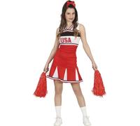 FIESTAS GUIRCA | Costume da Cheerleader Teen (14-16 Anni) - Vestito per Feste Sportive e Celebrazioni - Ideale per Halloween, Carnevale e Feste in Maschera - Per Adolescenti - Rosso e Bianco