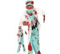 FIESTAS GUIRCA Costume da chirurgo zombie diabolico da uomo - Dottore scheletro insanguinato - Costumi di Halloween da uomo per adulti taglia M