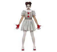 FIESTAS GUIRCA Costume Da Clown Abito Grigio Per Donna Adulta Taglia M 42-44