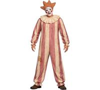FIESTAS GUIRCA | Costume da Clown Vintage per Uomo - Tuta con Colletto - Costumi da Circo e Clown per Halloween, Oktoberfest e Feste in Maschera - Ideale per Adulti - Rosa e Beige