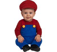 FIESTAS GUIRCA Costume da Conducente di treno avventuriero Infantile - Tuta da Meccanico Rossa con cappello - Costume da bambino 2-3 Anni