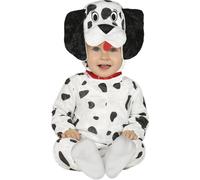 Costume dalmata neonato bebè vestito maculato bianco nero animale bambinofesta