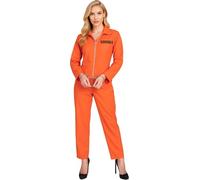 FIESTAS GUIRCA | Costume da Detenuta per Donna (36-38/S) - Ideale per Feste a Tema Ladri, Halloween e Carnevale - Costumi da Carcerata e Prigioniera per Adulte - Arancione