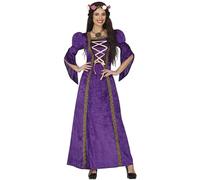 FIESTAS GUIRCA Costume da donna da cameriera viola - Abito da cameriera medievale - Costumi da principessa regina per donne Taglia S