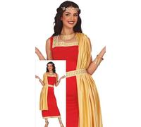 FIESTAS GUIRCA Costume da donna da dama romana - Costume da toga greca rosso e oro - Costumi da donna greci Taglia L
