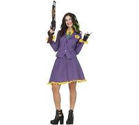 FIESTAS GUIRCA Costume da Donna Elegante Arlecchino Killer - Costume da Fumetti Fantasia con Gonna Viola - Costumi di Halloween per Donne Taglia L