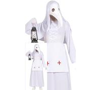 FIESTAS GUIRCA Costume da dottore della peste bianca da donna - Include maschera per uccelli del dottore della peste - costumi di Halloween da donna
