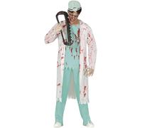 FIESTAS GUIRCA Costume da Dottore Zombie cruento per uomo - Chirurgo Sanguinario - Costumi di Halloween da Uomo Taglia Adolescenti 14-16 Anni