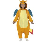 FIESTAS GUIRCA Costume da Drago Arancione Bambini - Completo Infantile Pigiama Drago con Coda e Ali per Bambini di 10-12 Anni