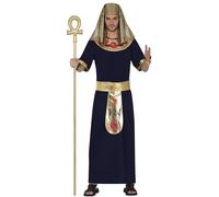 FIESTAS GUIRCA Costume da Egizio - Toga Egizia Nera e Dorata Costume Uomo Taglia M 48-50