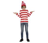 FIESTAS GUIRCA | Costume da Escursionista Bambini - Maglietta e Cappello - Costumi da Avventura, Fiabe e Fate per Halloween, Carnevale e Feste in Maschera - Unisex - Bianco e Rosso