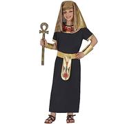 FIESTAS GUIRCA Costume da Faraone Nero Bambino - Tunica Re Egizio con Copricapo Dorato - Costumi Bambino 5-6 Anni