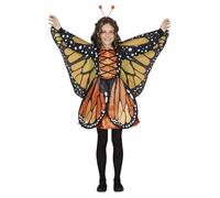 Costume da farfalla bambina carnevale vestito con ali arancio travestimento