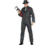 Costume da gangster da uomo anni '20 adulto abito mafioso elegante M/L carnevale