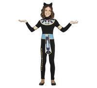 FIESTAS GUIRCA Costume da Gatta Egizia per Bambina - Completo Infantile con Diadema Gatto Nero e Tuta Egizia per Bambine di 10-12 Anni