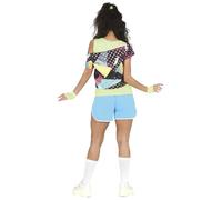 FIESTAS GUIRCA | Costume da Ginnastica Anni '80 per Donna (38-40/M) - Maglietta, Pantaloni e Salopette Sportiva - Costumi da Aerobica, Retrò e Vintage per Feste in Maschera e Carnevale - Multicolore