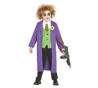 FIESTAS GUIRCA Costume da Giullare Pazzo per Ragazzi - Costume da Cattivo dei Fumetti Viola - Costumi di Halloween per Ragazzi Età 3-4 Anni