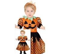 FIESTAS GUIRCA Costume da graziosa zucca per bambina - Costume da zucca arancione per bambina - Età 2-3 anni