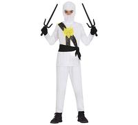 FIESTAS GUIRCA Costume da Guerriero Ninja bianco per Bambino - Costumi da Karate per Bambini 7-9 Anni