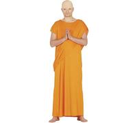FIESTAS GUIRCA Costume da Hare Krishna per Uomo - Tunica Arancione Shaolin - Costue Monaco Buddhista per Uomo Taglia M 48-50