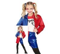 FIESTAS GUIRCA Costume da Ragazza Glamour Pericolosa - Completo Rosso, Blu, Bianco per Bambina 10-12 Anni
