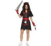 FIESTAS GUIRCA Costume da Infermiera Vintage Sinistra - Uniforme Nera da Infermiera Zombie Insanguinata - Costume Halloween Donna Taglia 46-48 L